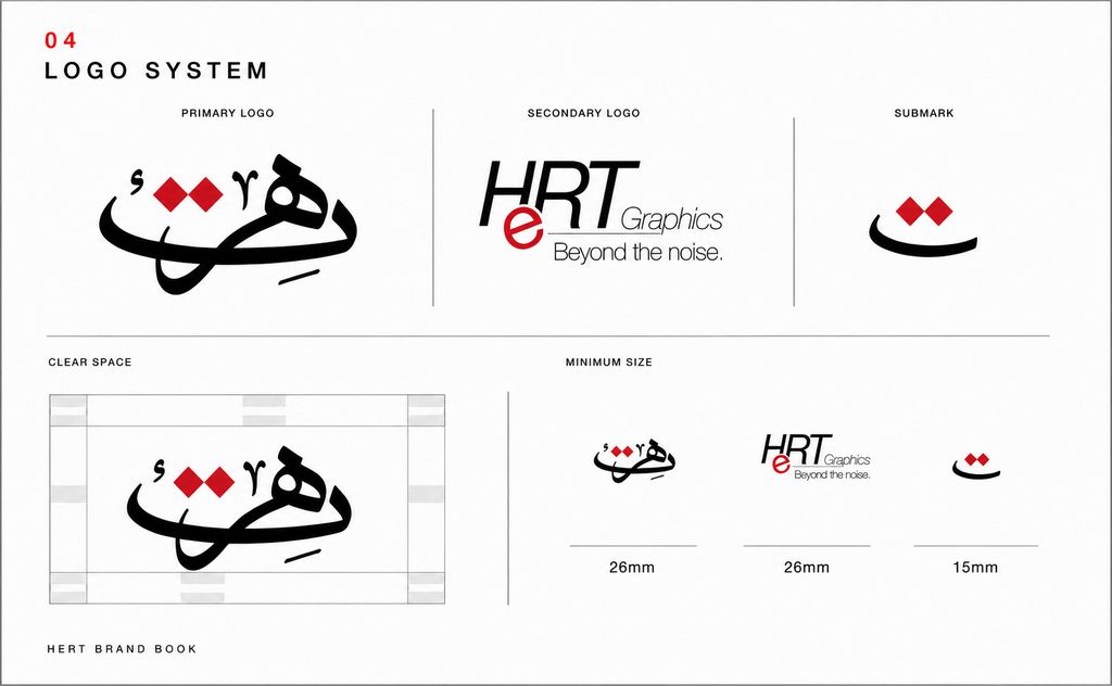 Logo system spread showing the primary Persian logotype, secondary Latin lockup and the diamond submark.
